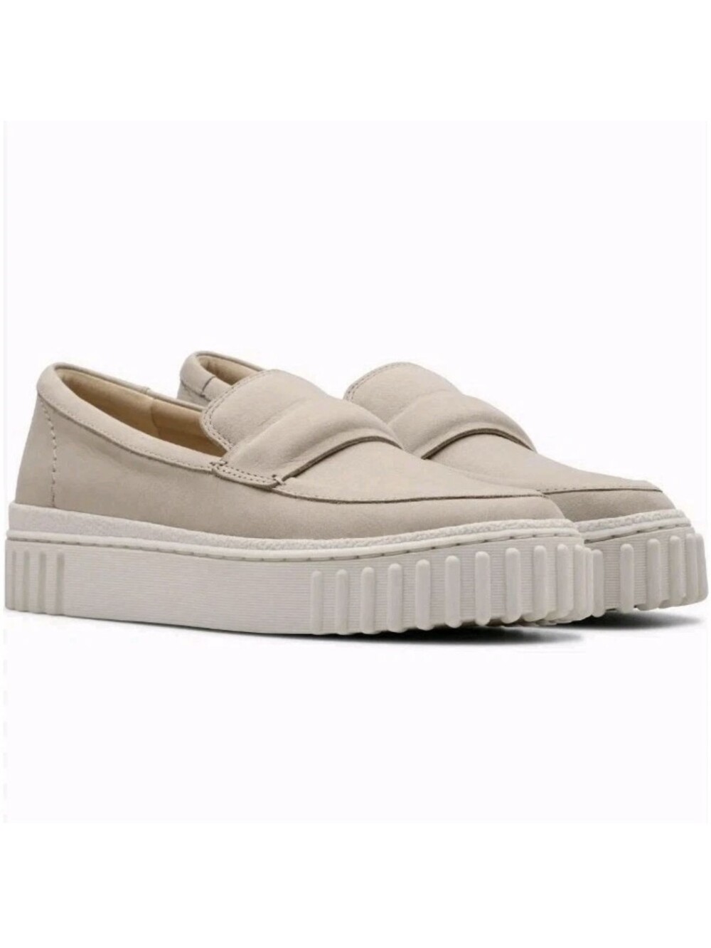 Clarks Mayhill Cove Loafers Nubuck Leather Casual Shoes Sand Beige Sz 7.5